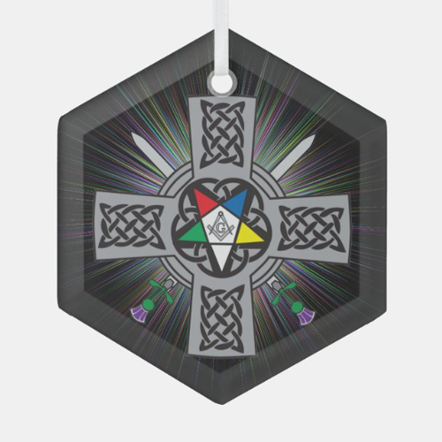 (image for) 2023 CA WP Black Celtic Cross Glass Ornament